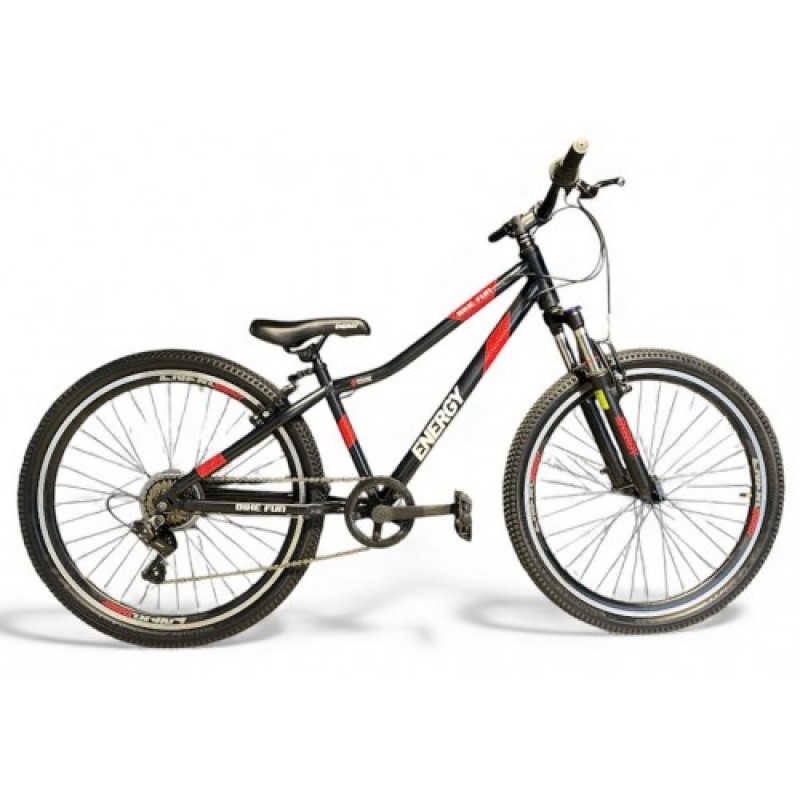 ENERGY ΠΟΔΗΛΑΤΟ MOUNTAIN BIKE FUN 26" 7 ΤΑΧΥΤΗΤΕΣ MATT BLACK RED 14''