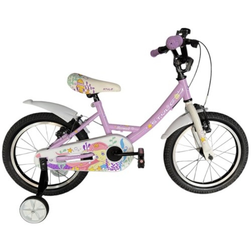 Παιδικό ποδήλατο 18" Style Mermaid V-Brake - Purple "n" White