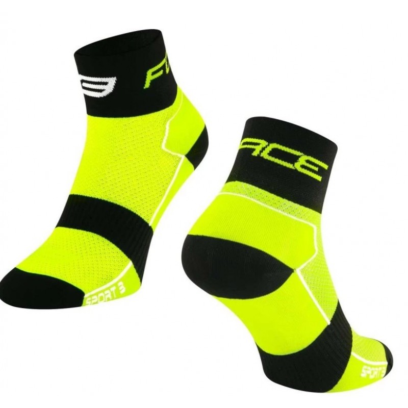 Κοντές ποδηλατικές κάλτσες Force 3 Fluo / Μαύρη
